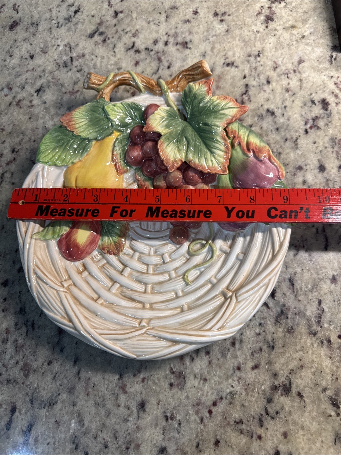 Fitz and Floyd Classics Country Gourmet Canape Plate Embossed Fruit Basketweave