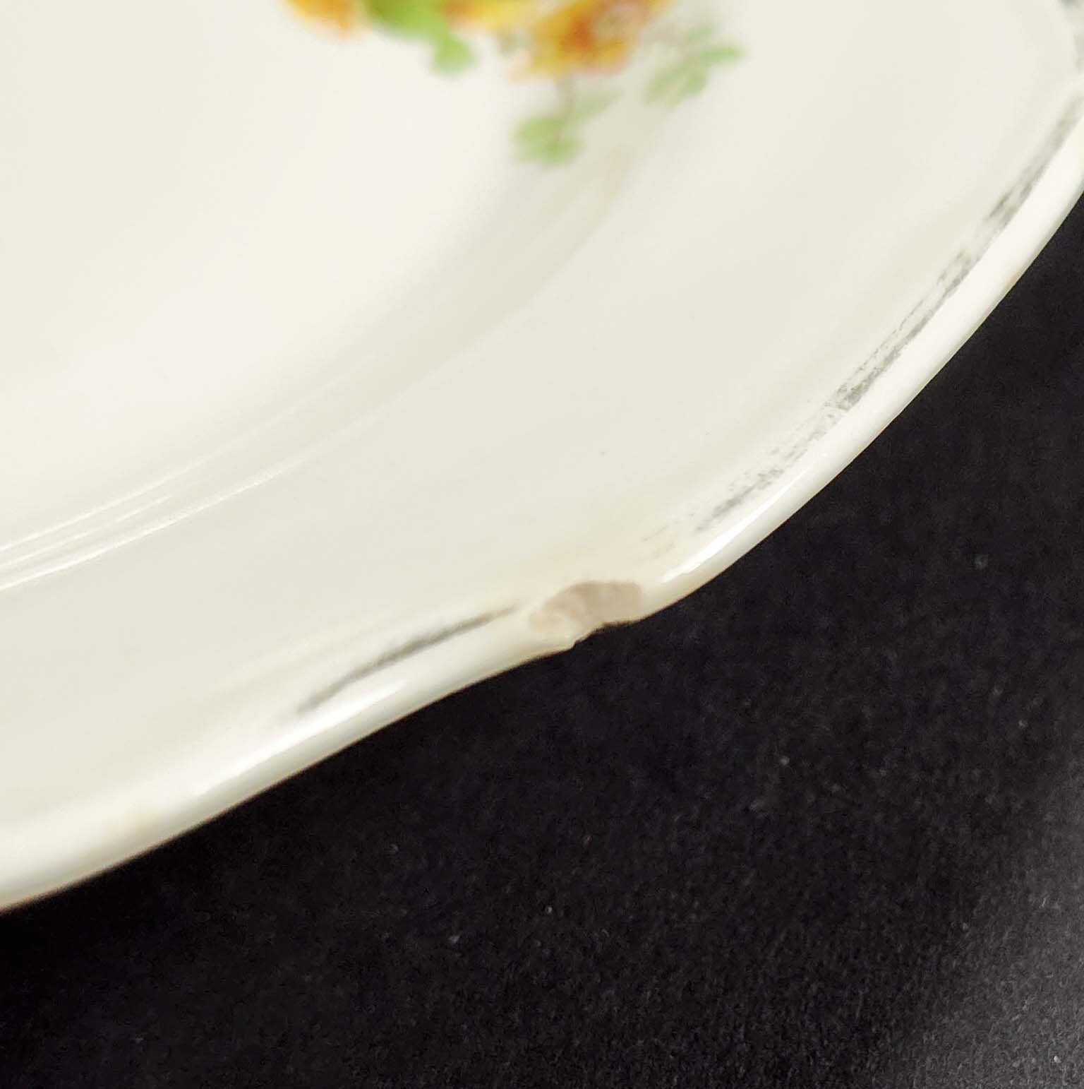 Vintage Mismatched China Salad Plates Gallery Wall Collection Chipped Set/4