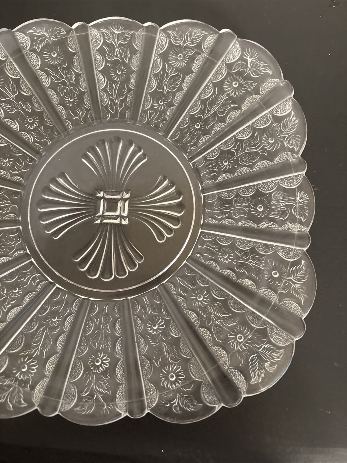 EAPG Bryce Bros Brazil; Paneled Daisy Square Plate 9.25″ 1888