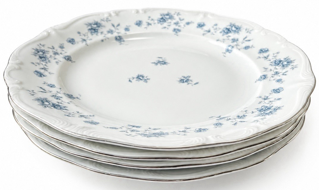 Johann Haviland Blue Garland Bavaria Set of 4 Dinner Plates 10” Germany