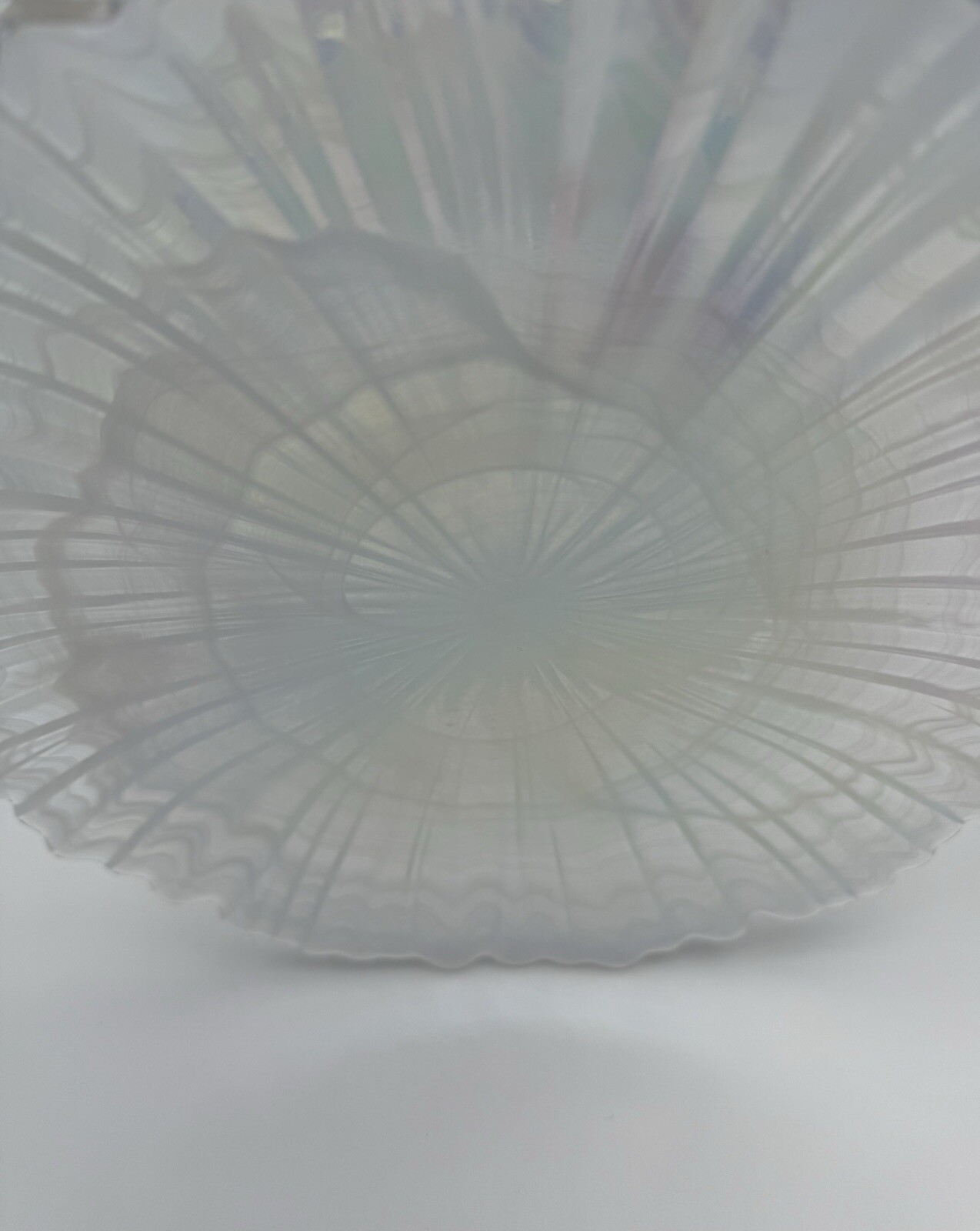 Gorgeous Multicolor Alabaster Swirl Opal Iridescent 8” Salad Plate Set (13)