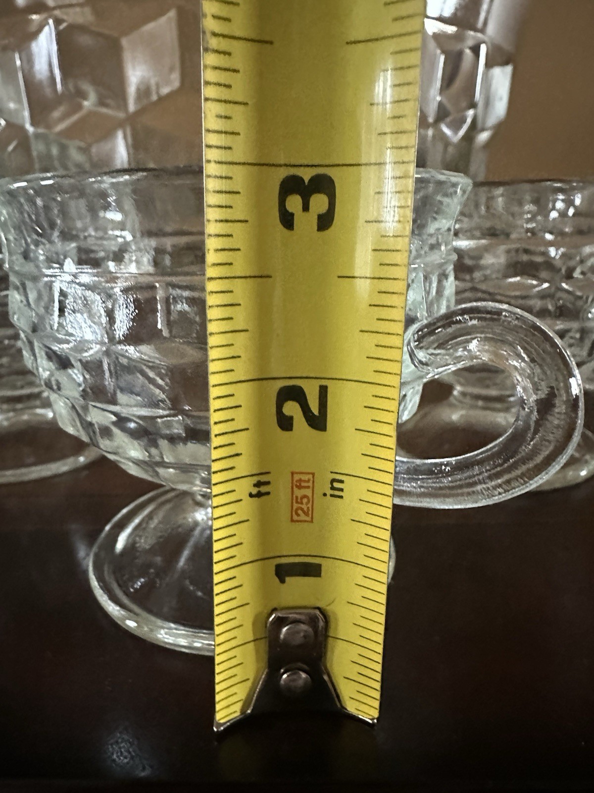 Cubist Indiana Clear Glass Punch bowl Set of 12 footed cups whitehall colony VTG