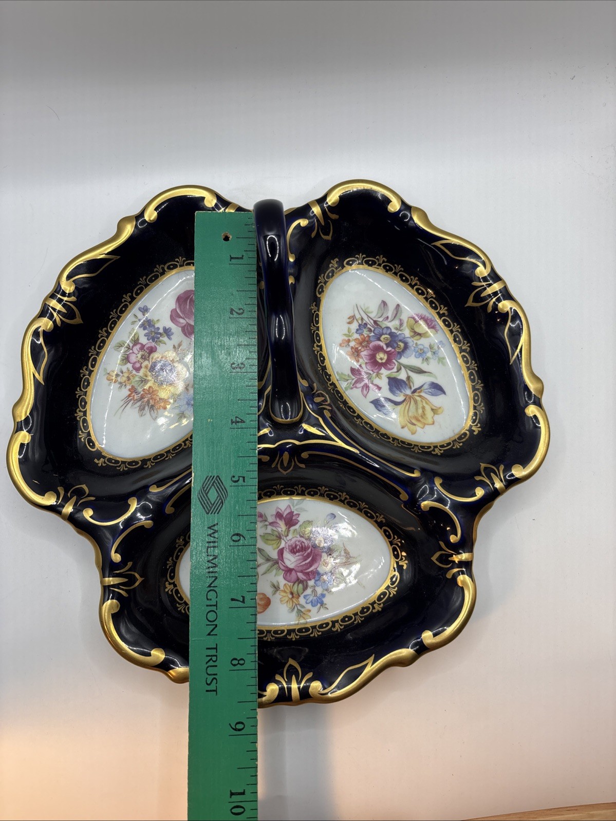 JLMENAU GRAF VON HENNEBERG 1777 ECHT KOBALT Vintage DIVIDED DISH, c.1934 Candy