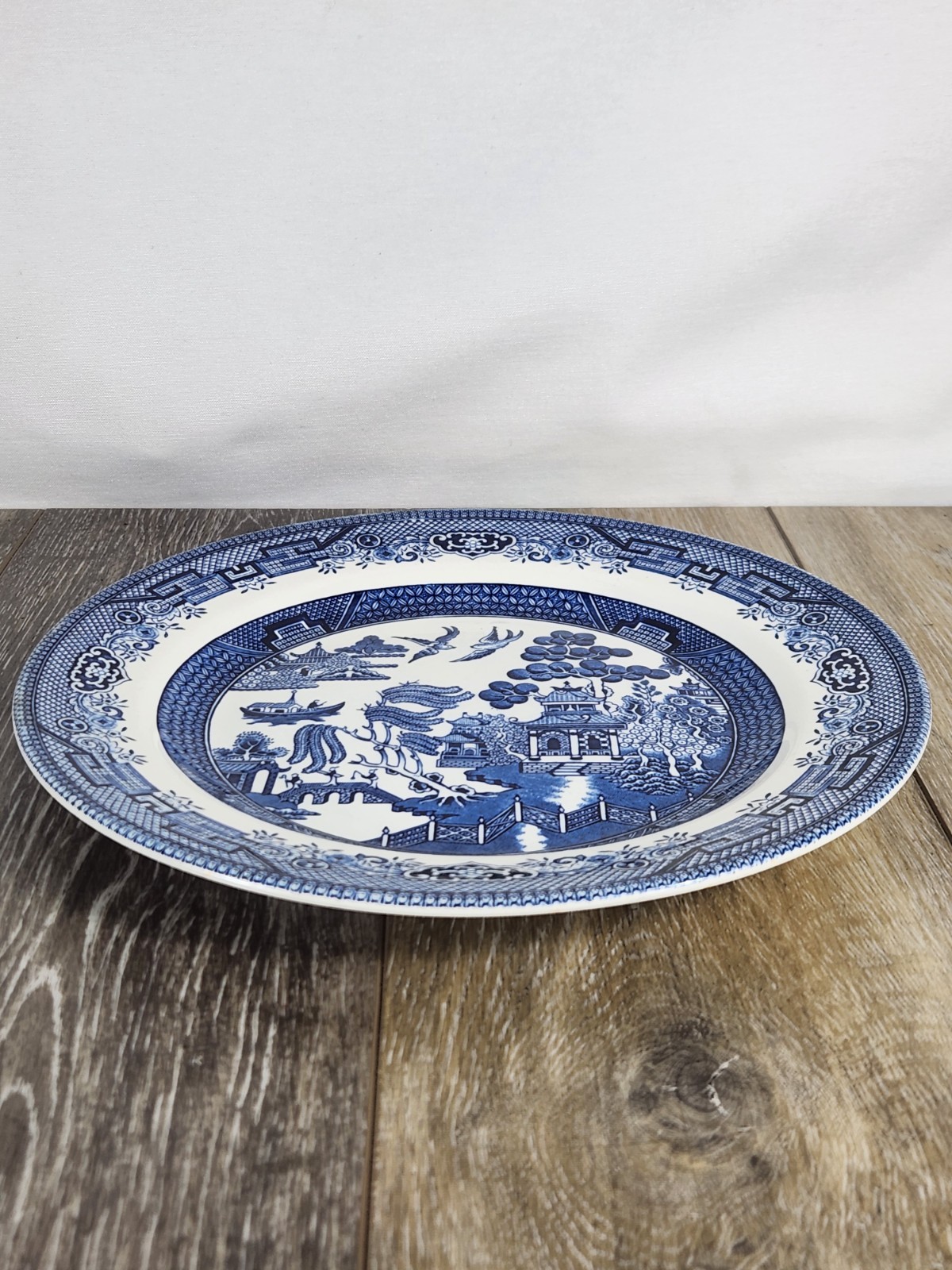 Churchill England Willow Blue Transferware Dinner Plate 10.25″