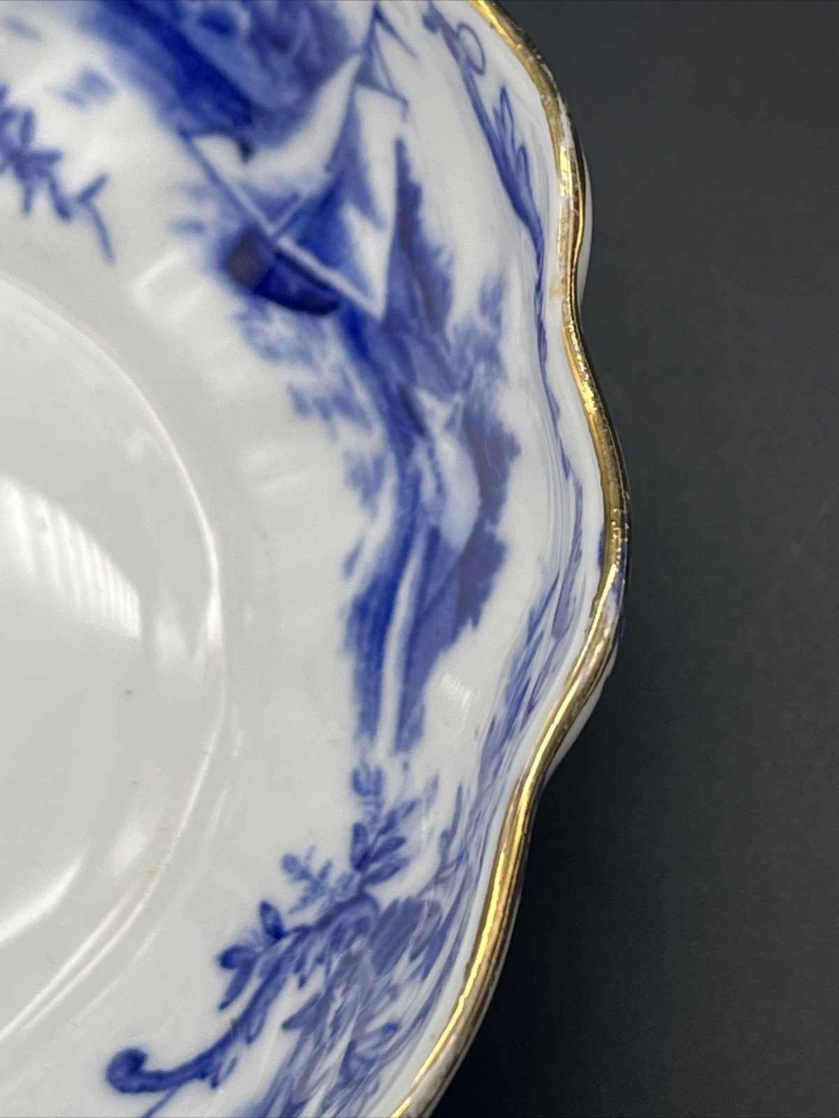 Vtg/antique William Alsger Adderley & Co. Delph Fine Bone China Bowl Blue READ