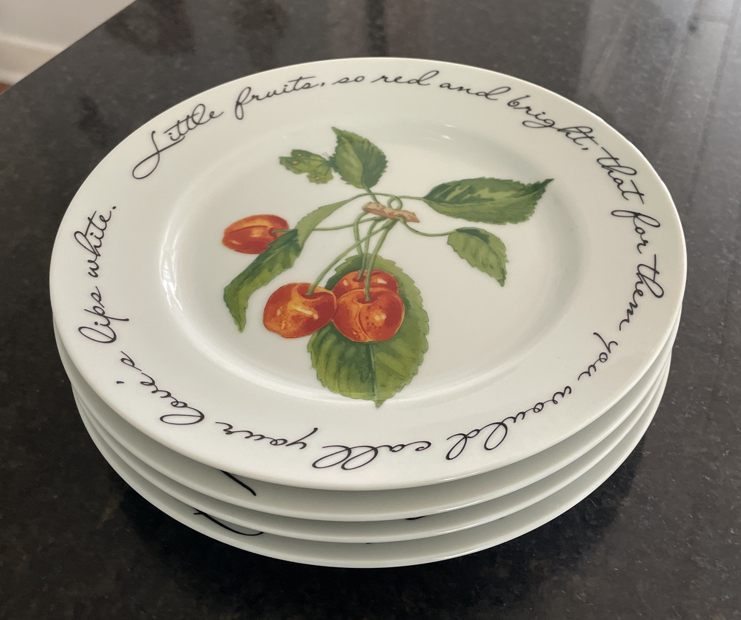 (4) Williams Sonoma Orchard Suite Dessert Plates~ 7.75″~Japan~ Vintage~Excellent