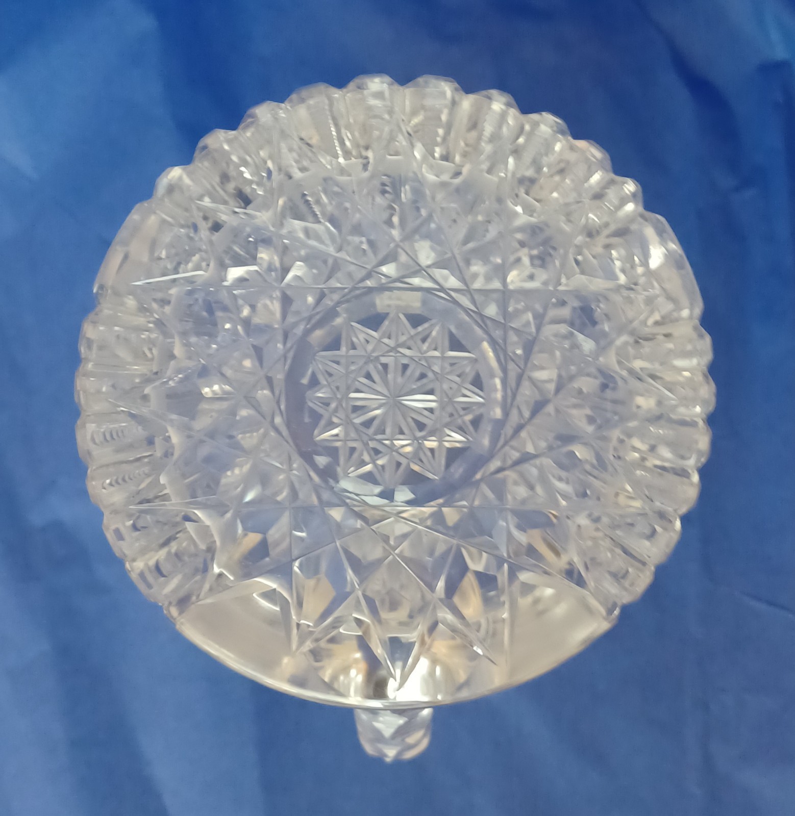 American Brilliant Cut Glass Pitcher- Crystal (4-4.5 in Tall)