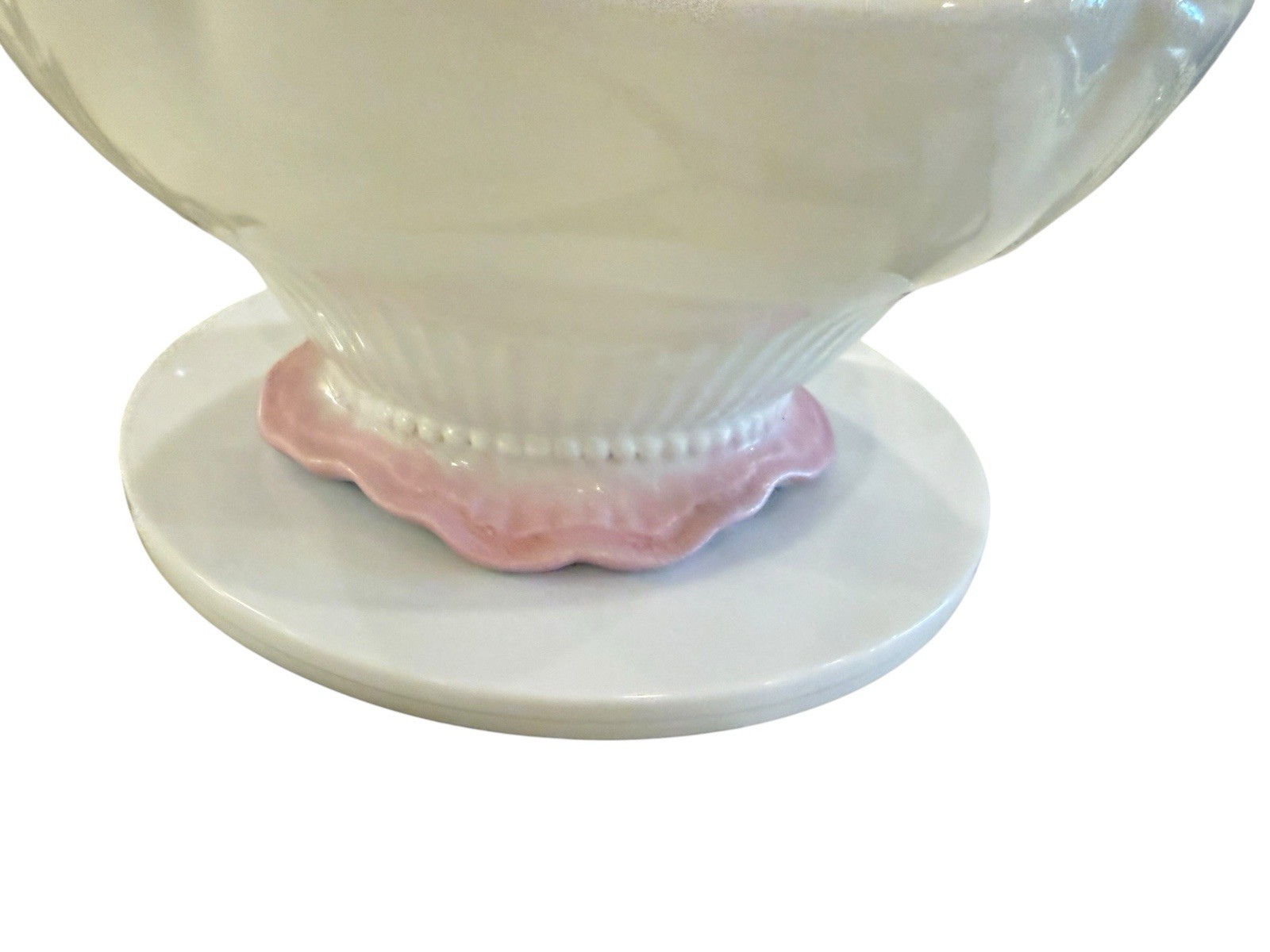 Antique WH Grindley XL 17.5″ Pitcher Basin Set Pink Ombre Gold Bows England 1890