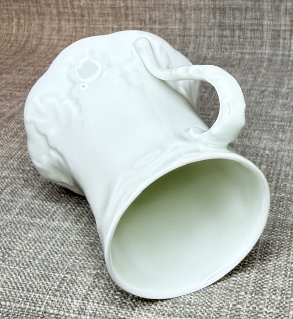VTG Giraud Limoges France Cup & Saucer White Embossed Scalloped Fine Porcelain