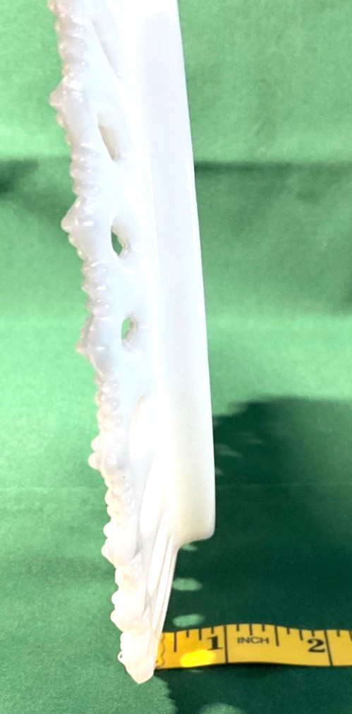 Vtg Kemple Milk Glass Iridescent Sheaf of Wheat Reticulated Rim Plate Party Dish