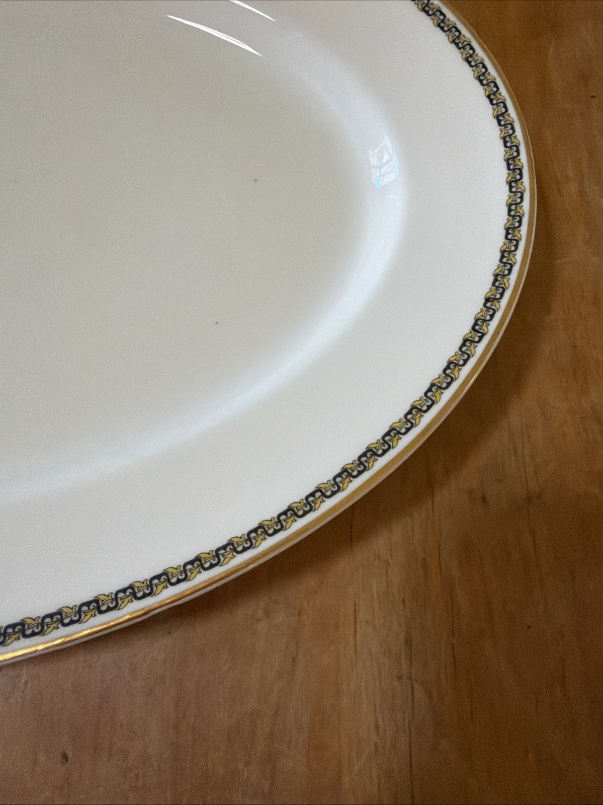 Haviland Limoges 14″serving platter Albany Schleiger 107 gold trim Greek key VTG