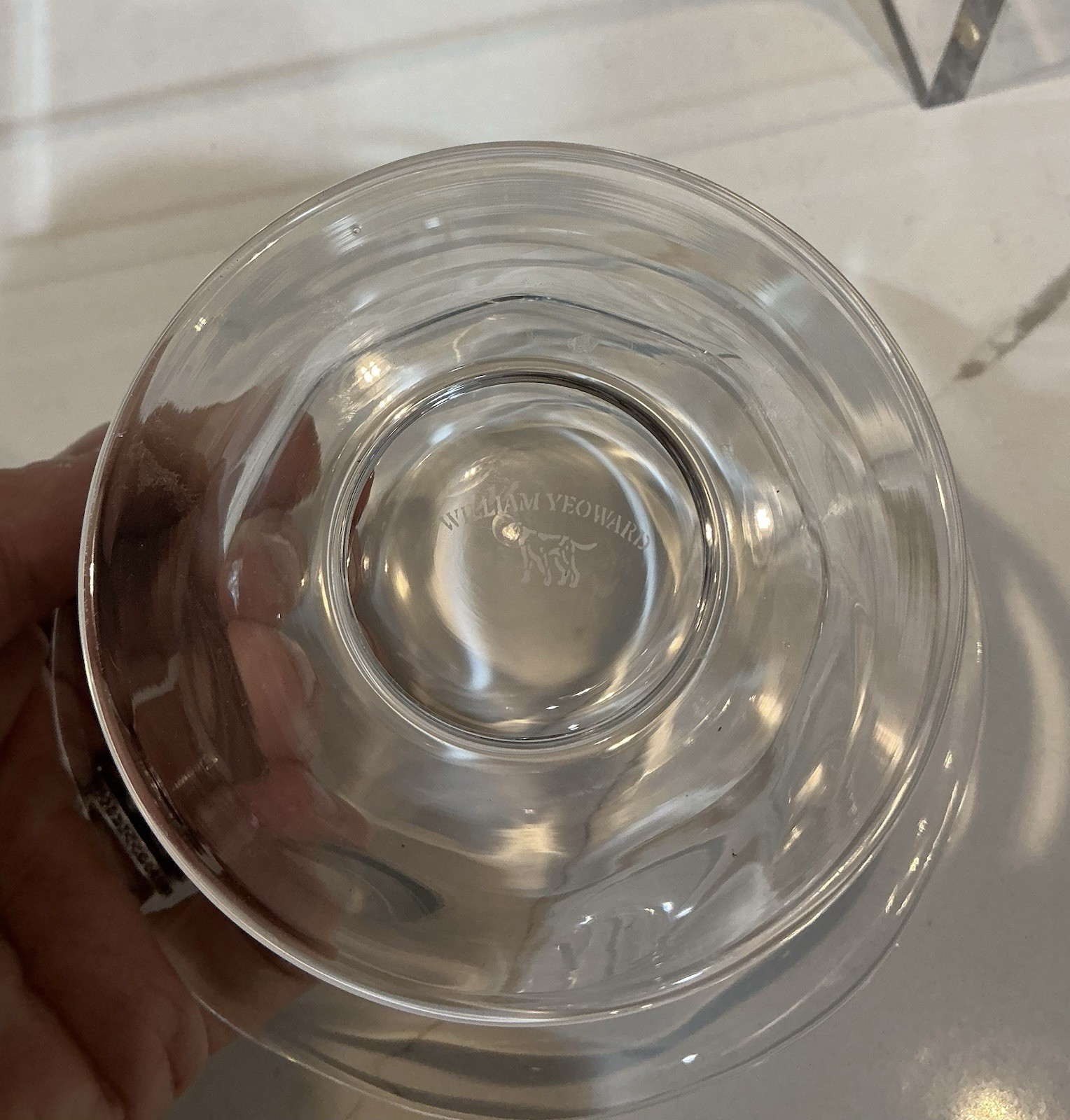 WILLIAM YEOWARD Clear Spiral Bowl 5-1/2” D . PRISTINE CONDITION. FREE SHIPPING