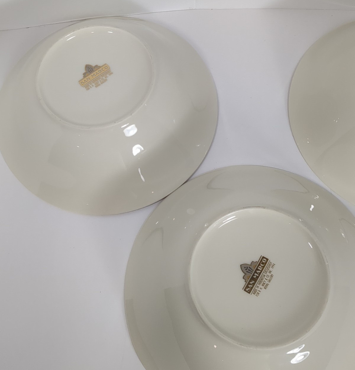 Set of 3 Vintage 1994 Macy’s Royal Gallery San Marco 9″ Gold Trim Serving Bowls