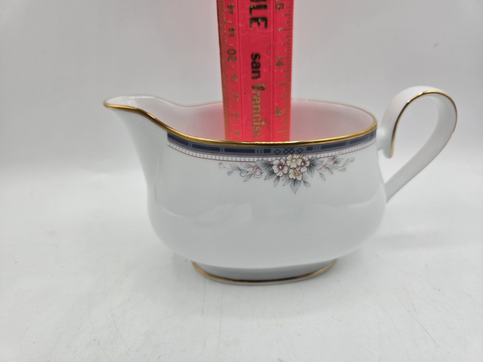 NORITAKE Porcelain China “ONTARIO” Gravy Boat & Saucer #3763 Elegant Dining Vtg