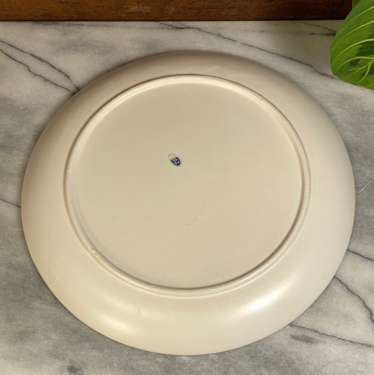 Vintage Japanese White Ivory Stoneware 9″ Divided Round Plates ~ Set of 6