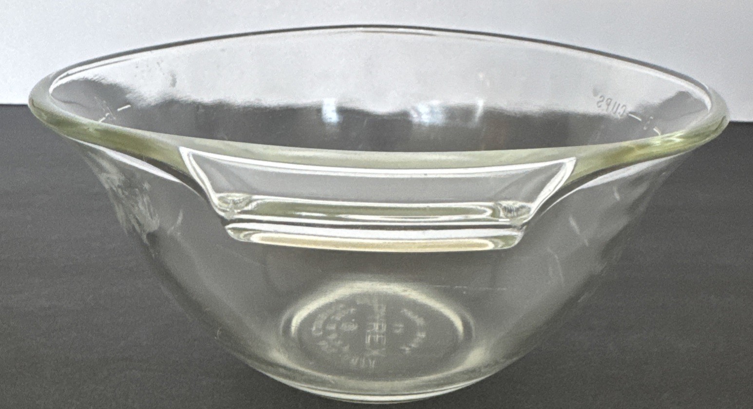 Pyrex Clear Glass Tear Drop 3 Cups Measuring Bowl 1.5 Pints Vintage 1970’s