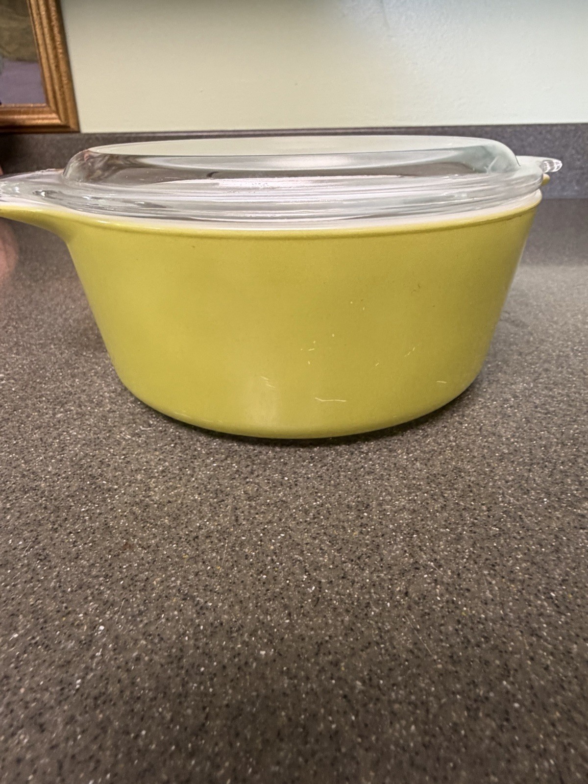 Vintage Pyrex Green #472 One Pint Casserole Dish with Glass Lid