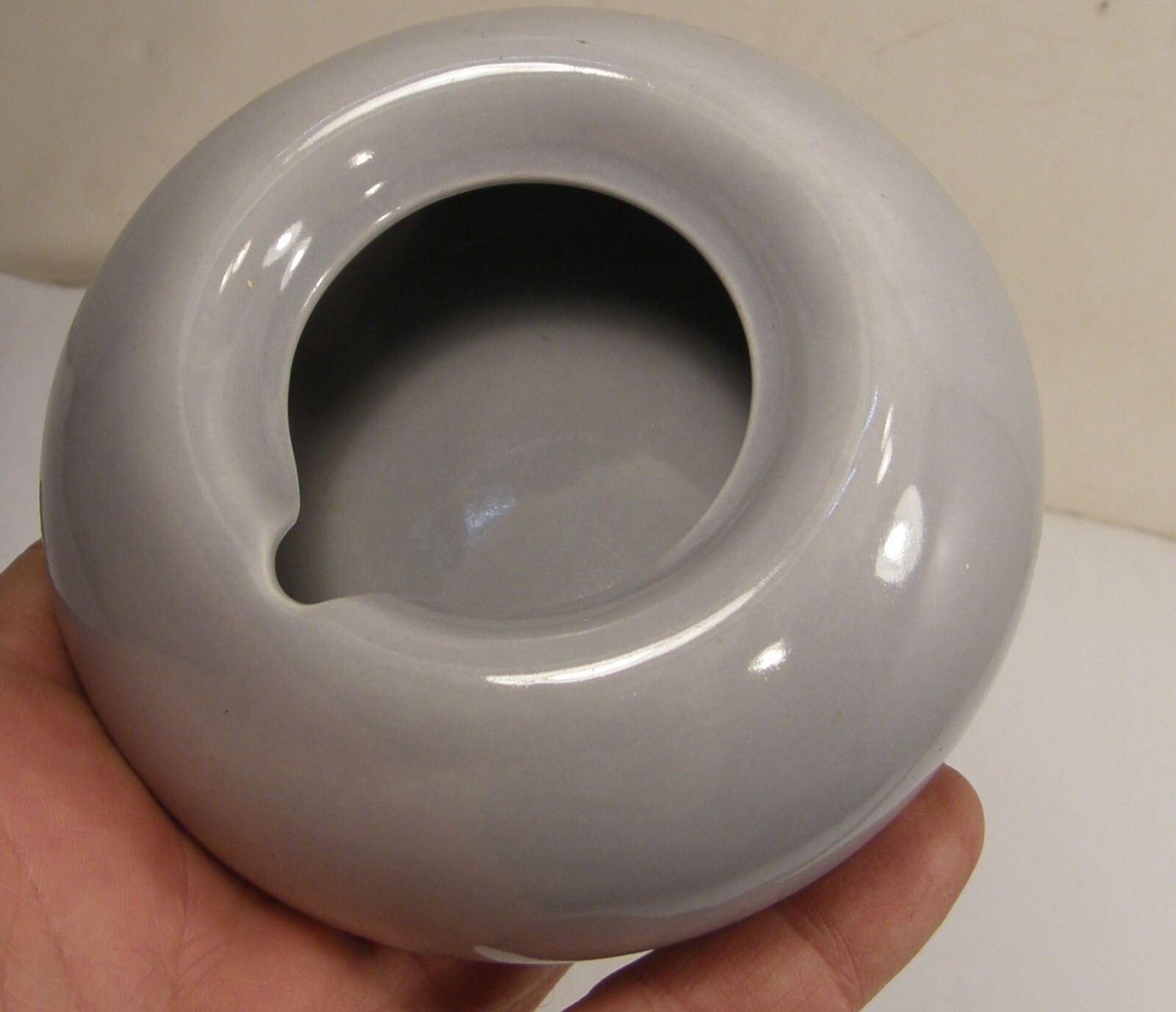 VINTAGE MCM HOLLYDALE CALIFORNIA POTTERY MALIBU MODERN GRAY SUGAR BOWL & LID