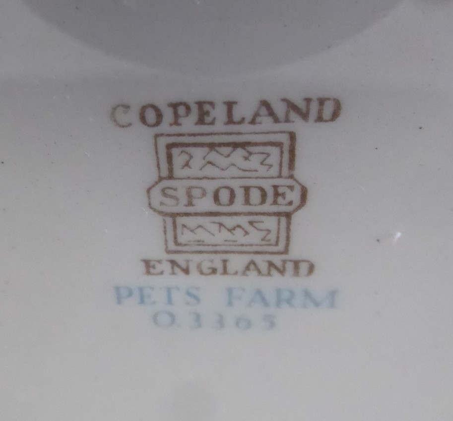 Vintage 1962 England Spode Copeland Ceramic 3365 Pets Farm Child Plates 7 7/8″