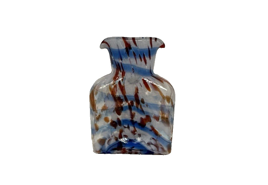 Blenko Glass Water Bottle 384 – Patriotic – Red White and Blue