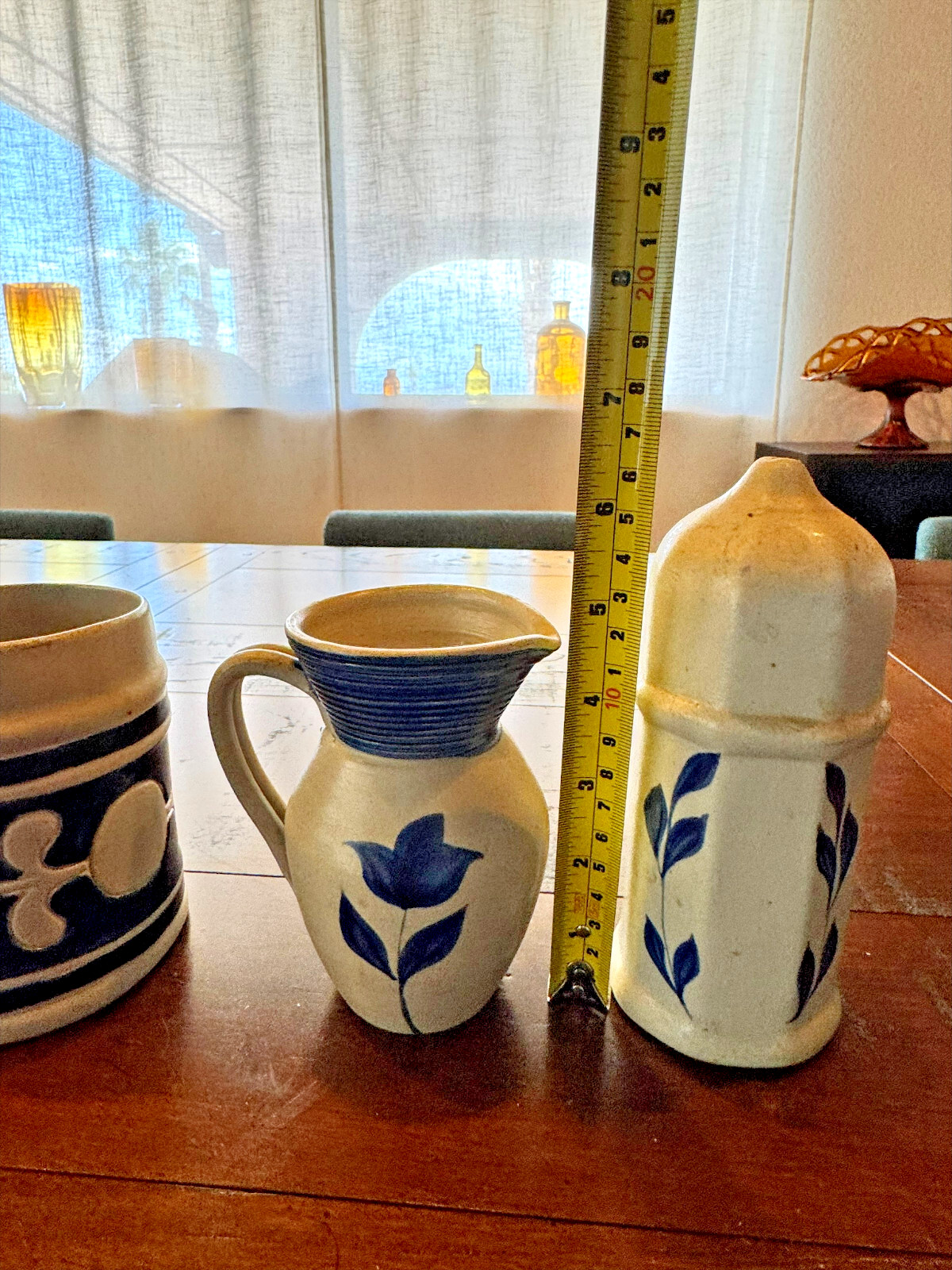 5 Beautiful Williamsburg Vintage Pottery Stoneware Set Blue Colonial Motif