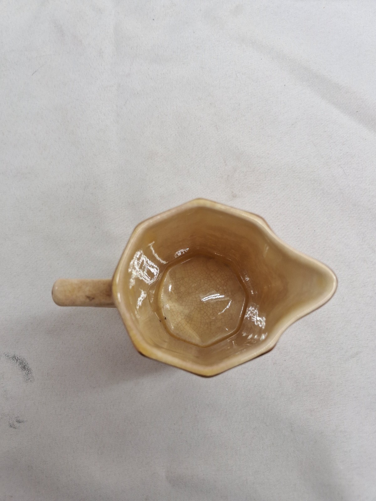 Vintage American Limoges Floral Pattern Yellow Creamer Pitcher & Saucer Set SB