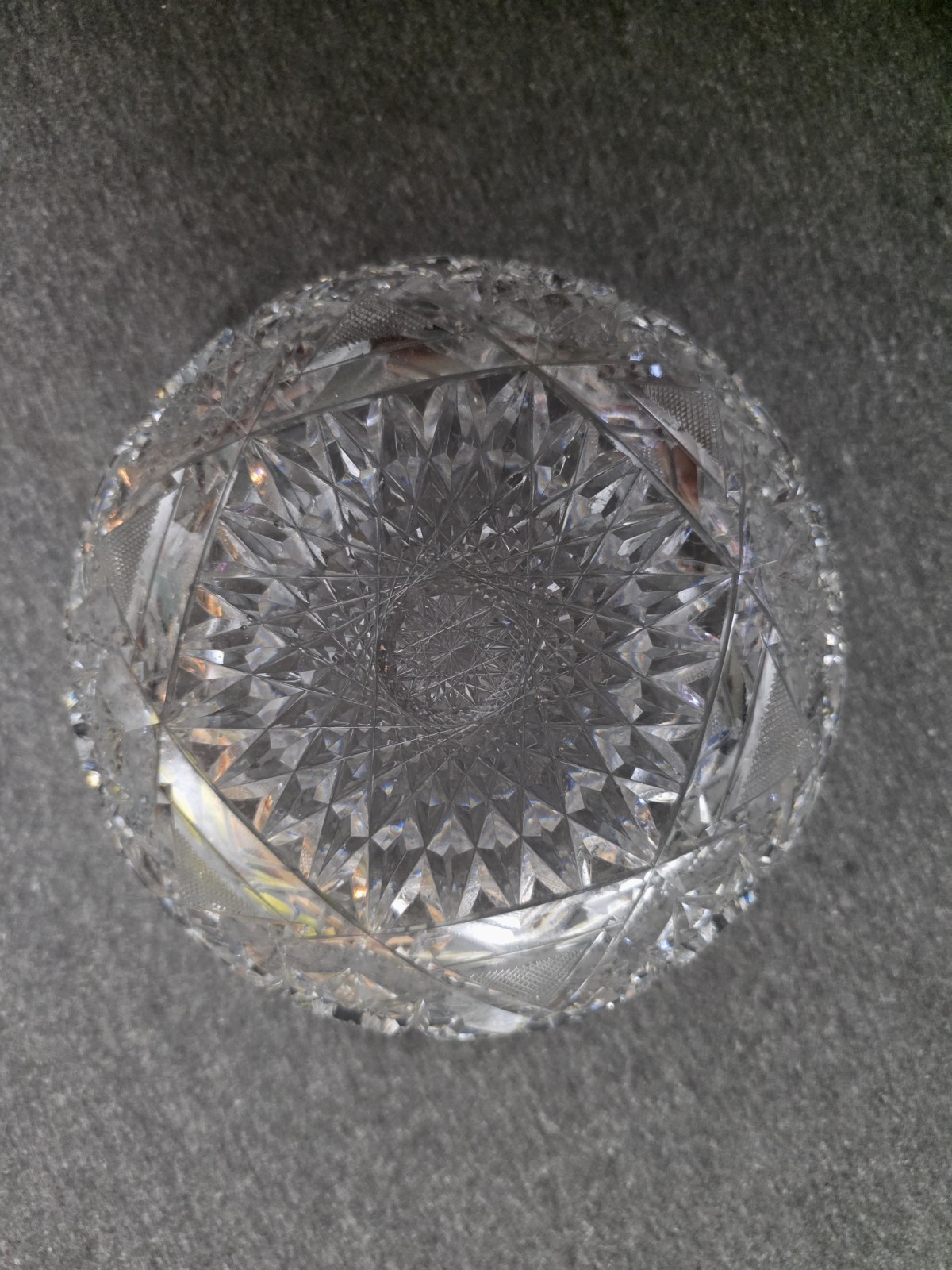 10” American Brilliant Period Cut Glass Bowl – Large Antique ABP Crystal Deep