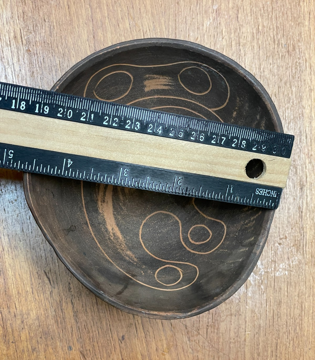 Vintage Raymor Italy Asymmetrical Bowl Abstract Design MCM-Sgraffito technique