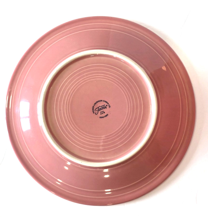 Fiesta Dinner Plate Classic Rim. Rose 10 1/2 Inches, Fiesta Ware Set of 3 Plates
