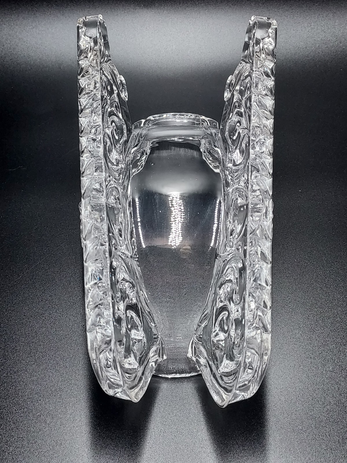 Fifth Avenue Crystal Clear Glass Christmas Santa Sleigh Candy Dish…
