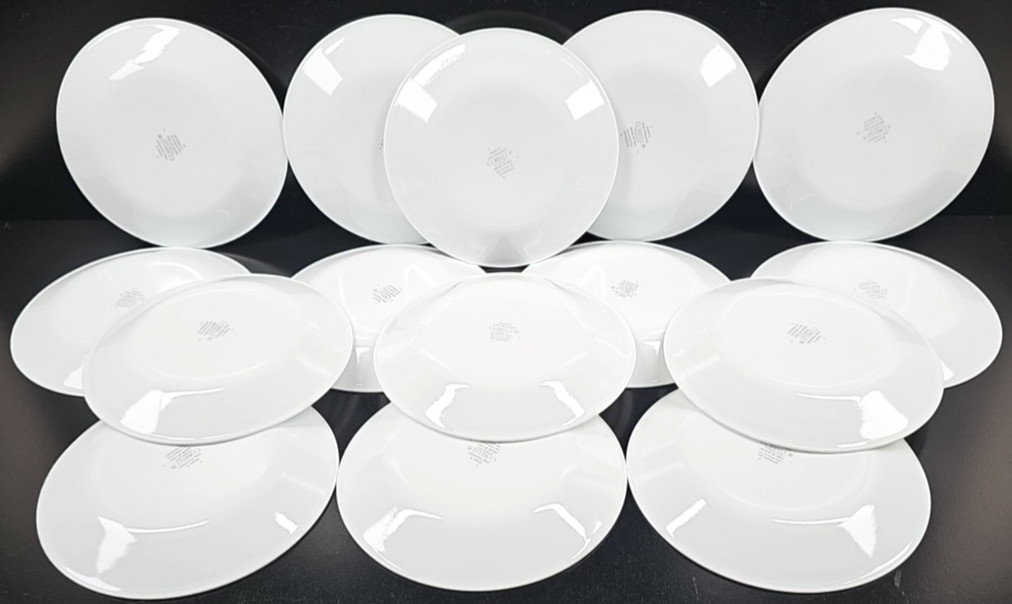 15 Corelle Classic Cafe Black Bread Plates Set Corning Livingware Rings Dish Lot