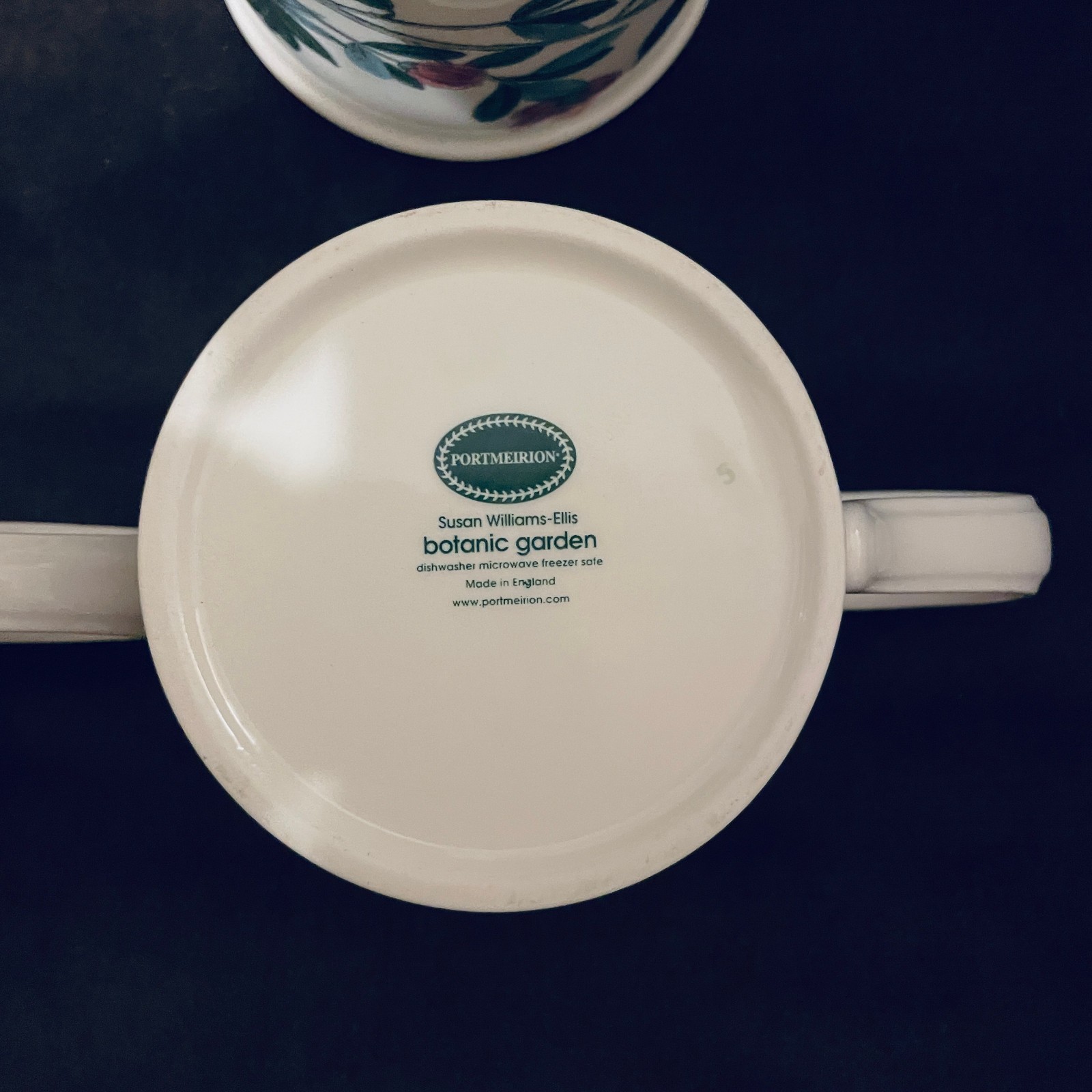 Portmeirion Botanic Garden Set of 4 tea coffee cups, Drum Bottoms – England