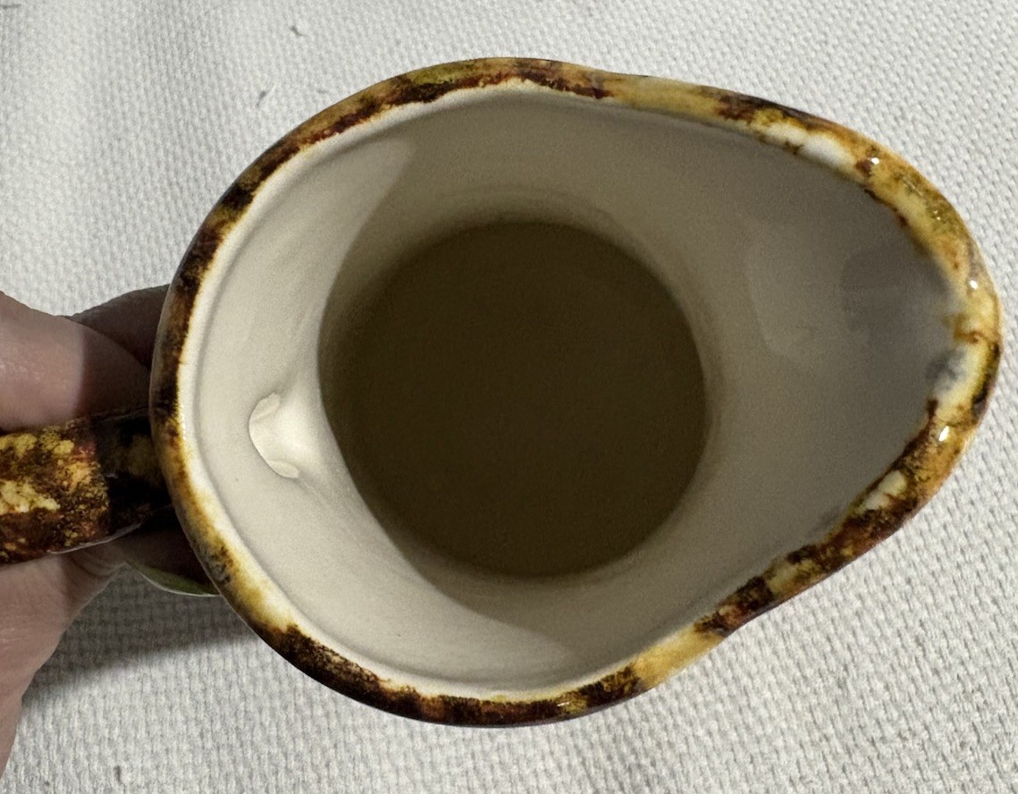 vintage studio art pottery Pitcher Signed 1972 9”