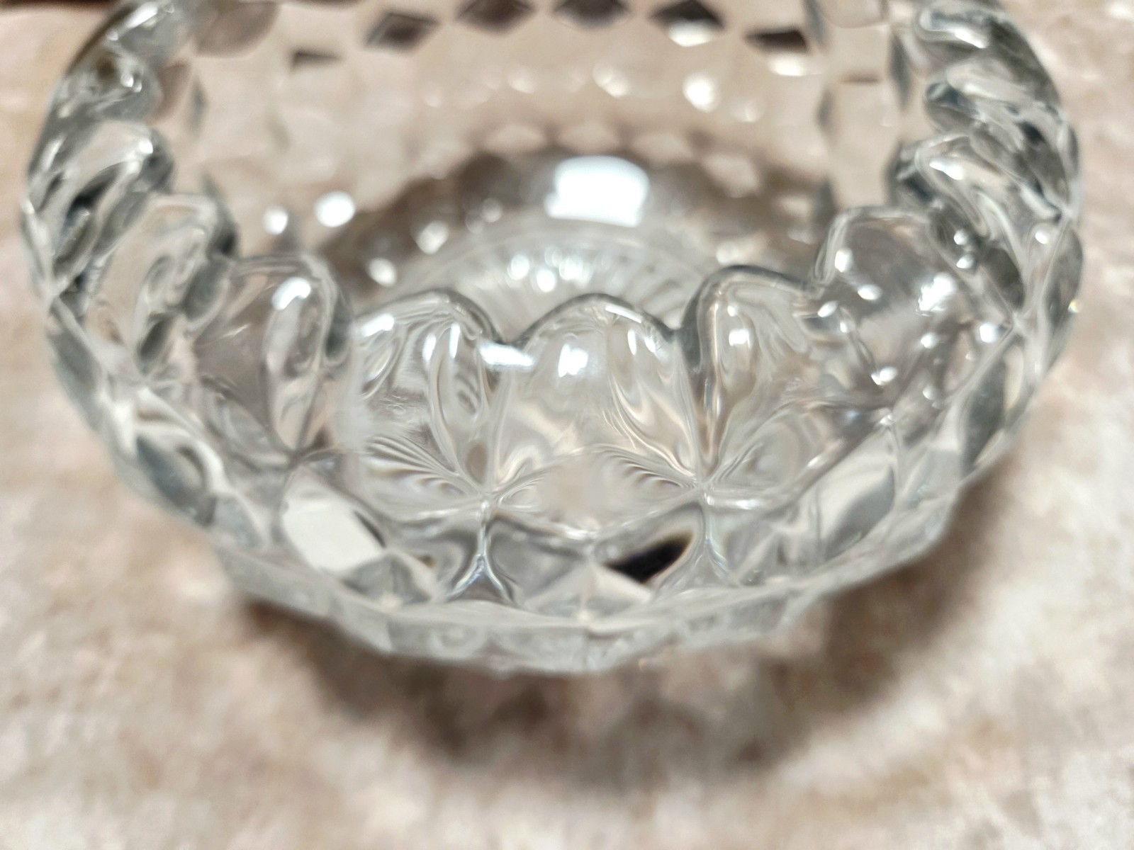 Vintage Fostoria American Large Footed Molded Glass Rose Bowl About 8in W 5in H