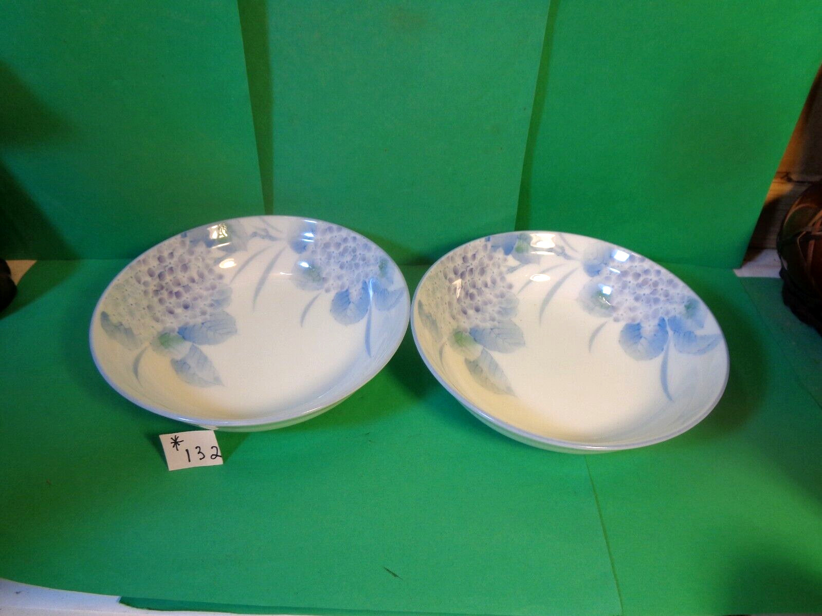 Blue Hydrangea 5 1/4″ Dessert Bowl, Mitsuho, Japan, 2 Count (Used/EUC)
