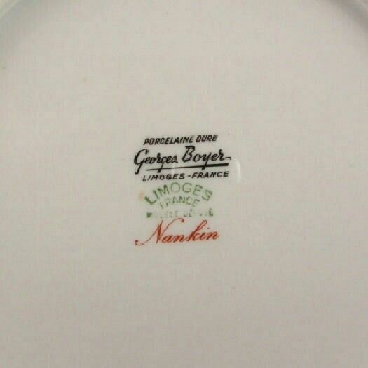 Set 4 Georges Boyer Limoges NANKIN ROUGE Aurore 8 1/2″ Salad Plates