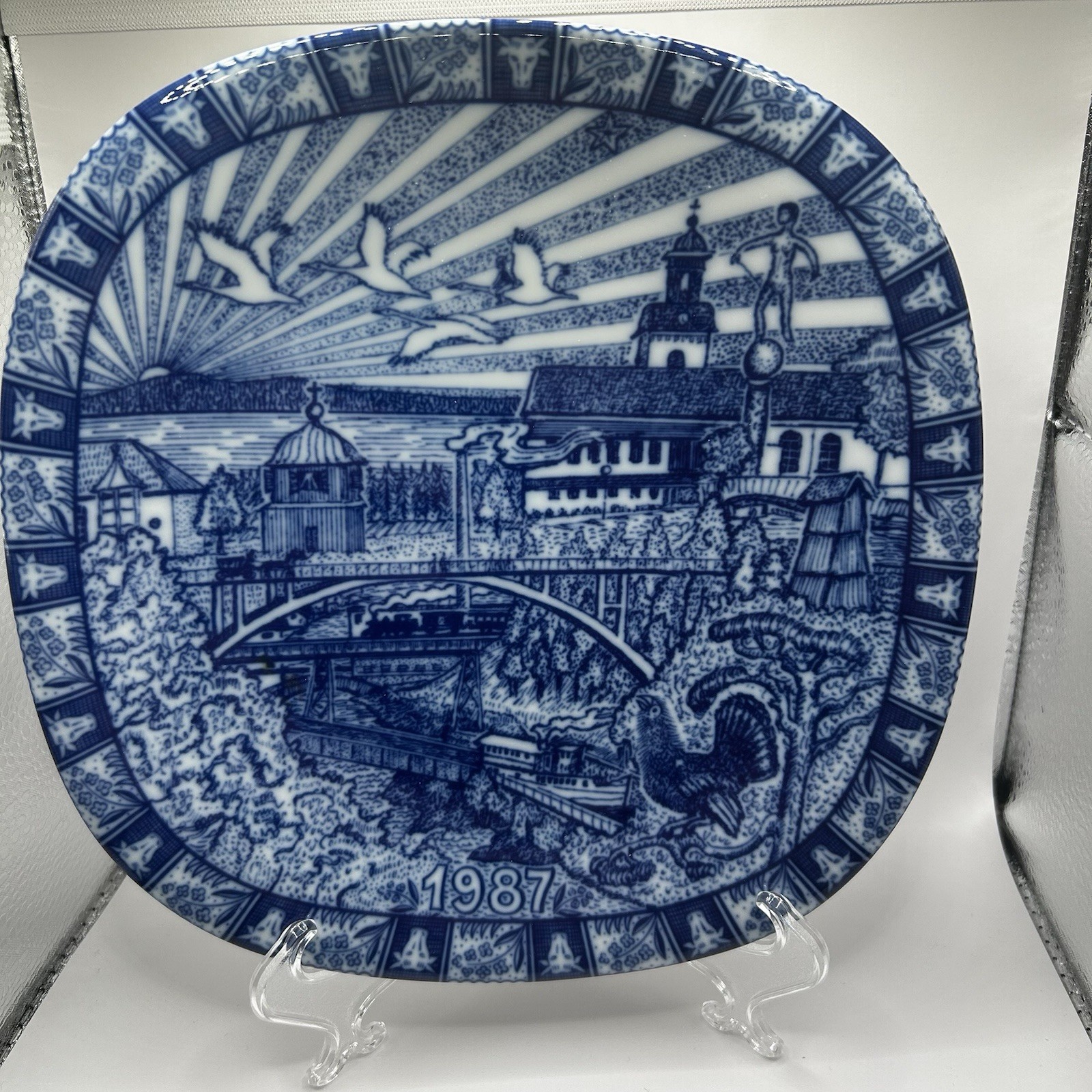 Gunnar Nylund Rörstrand Sweden Vintage Wall Plates Set Of 5 90’ 89’ 88’ 87’ 84’