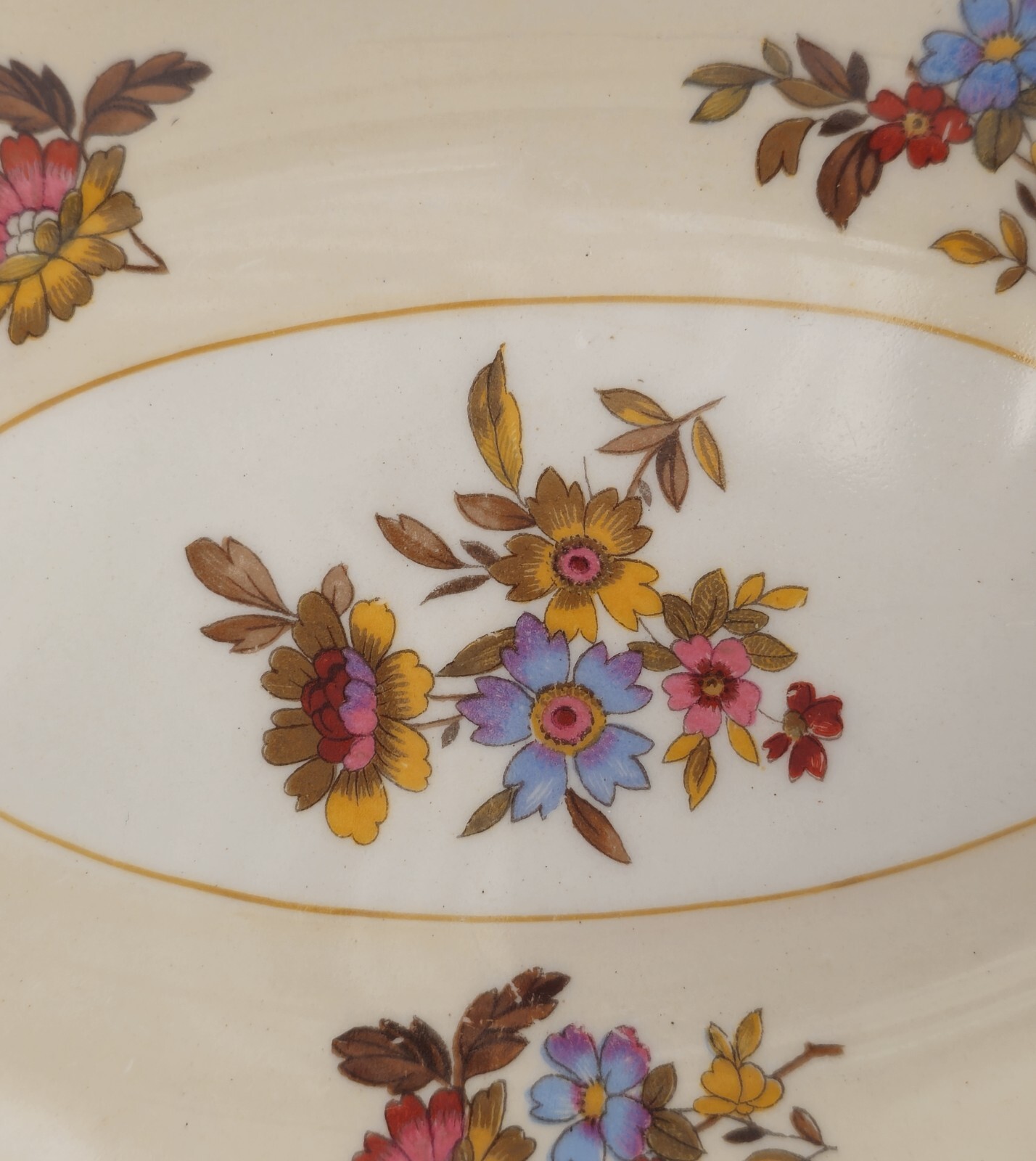 Gravy Boat & Plate Old Staffordshire Pareek Rouen By Johnson Bros 1920s Antique