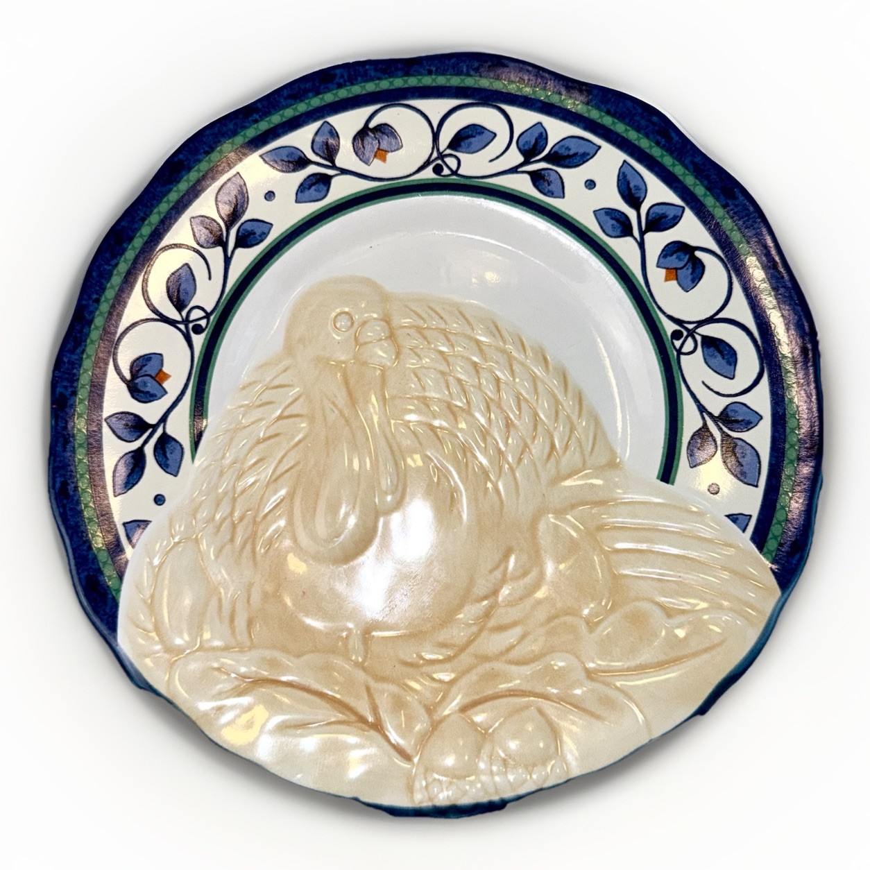 Pfaltzgraff Orleans Turkey Buffet Plate Embossed Thanksgiving 8”