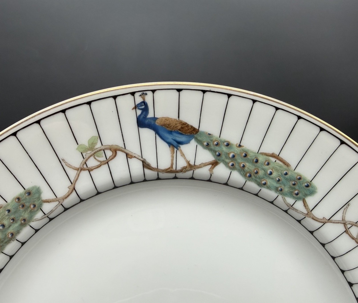 Rosenthal Selb-Bavaria Peacock Porcelain Set of 6 Dinner Plates 10.25″