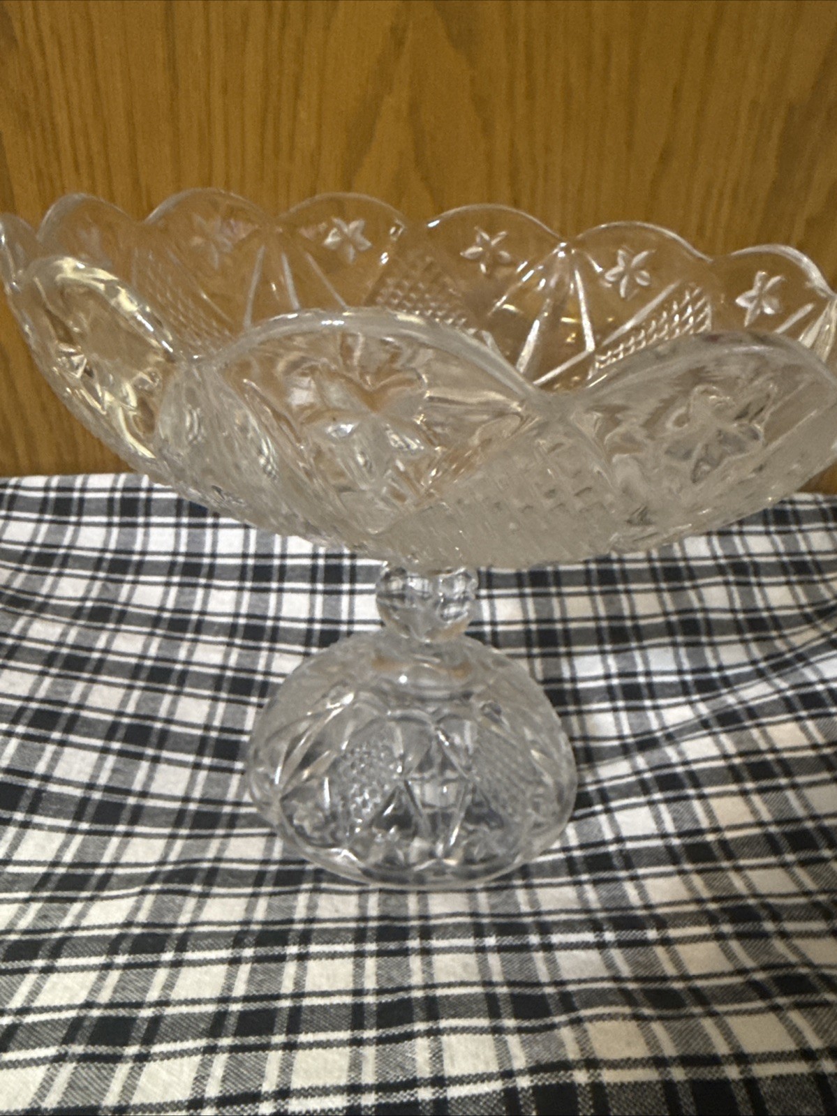 Antique EAPG Ohio Flint Glass Co #488 Diamond Compote Candy Dish Ca 1896