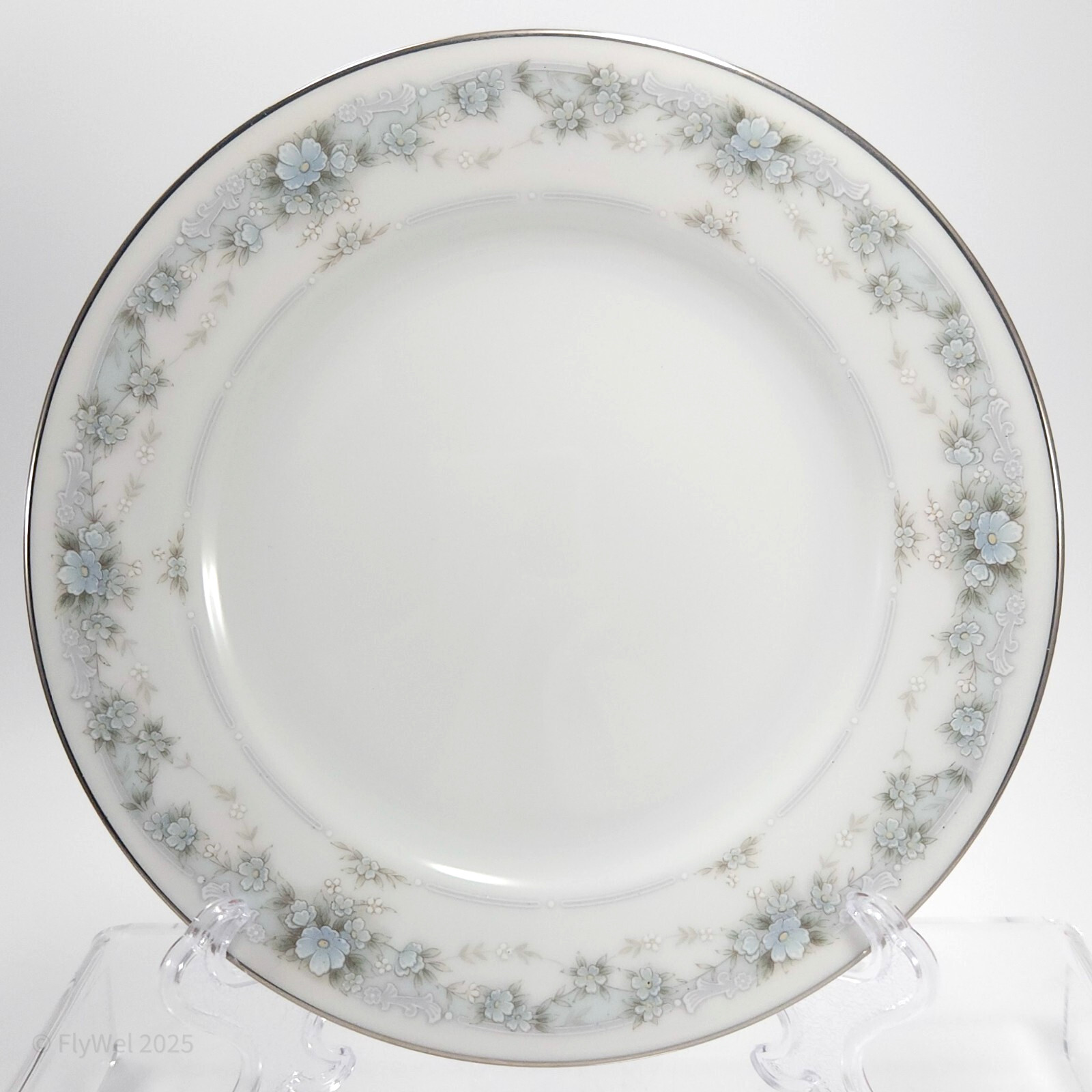 Noritake Brookfield Bread Plates 6.25in Set of 2 White Blue Floral 3193 Cake