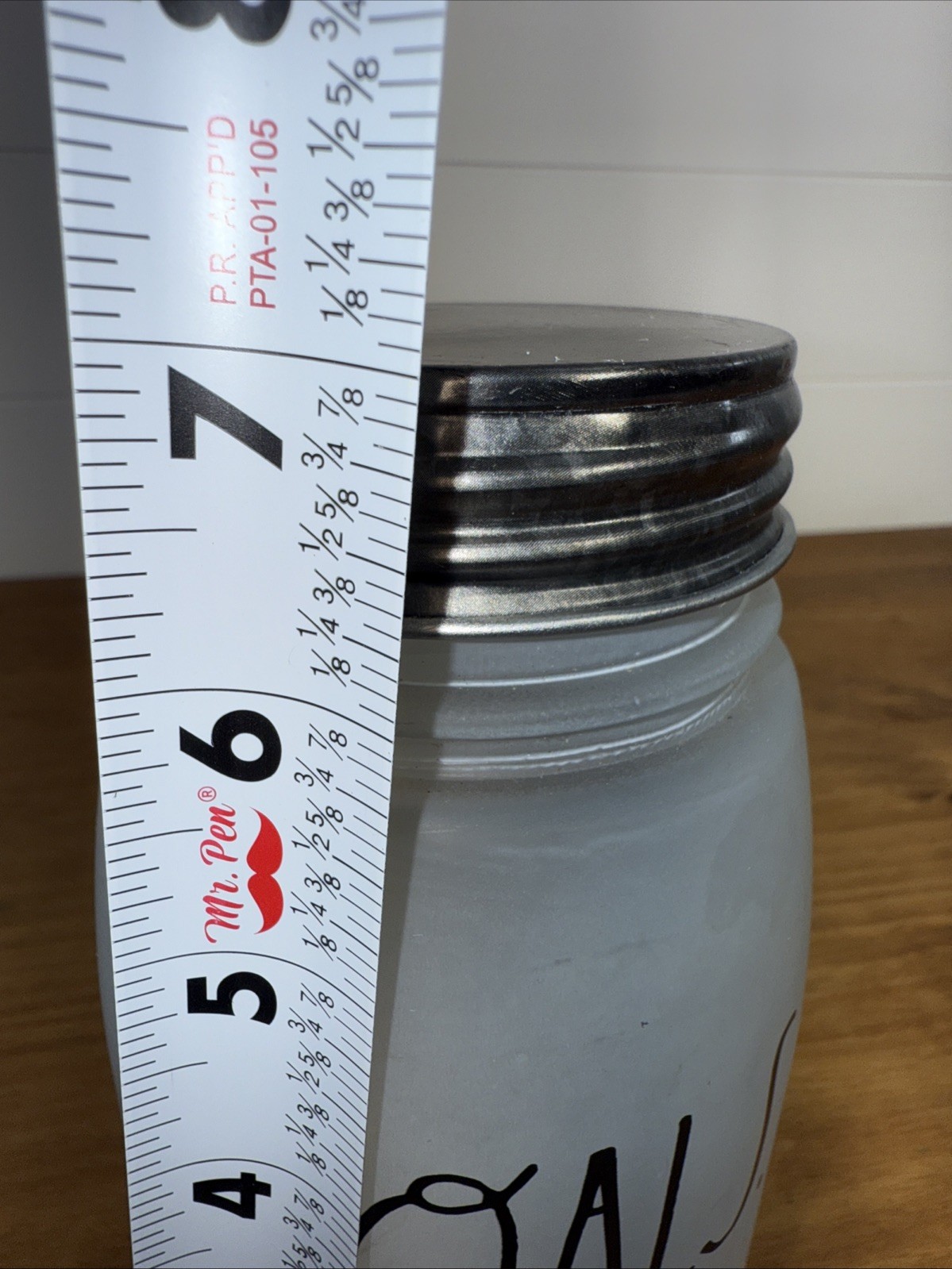 Rae Dunn “GOALS” Frosted Lighted Mason Jar Accent Lamp Home Decor EUC