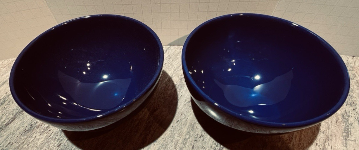 Waechtersbach Blue Footed Soup Bowls (2) -Vintage-Germany-EUC