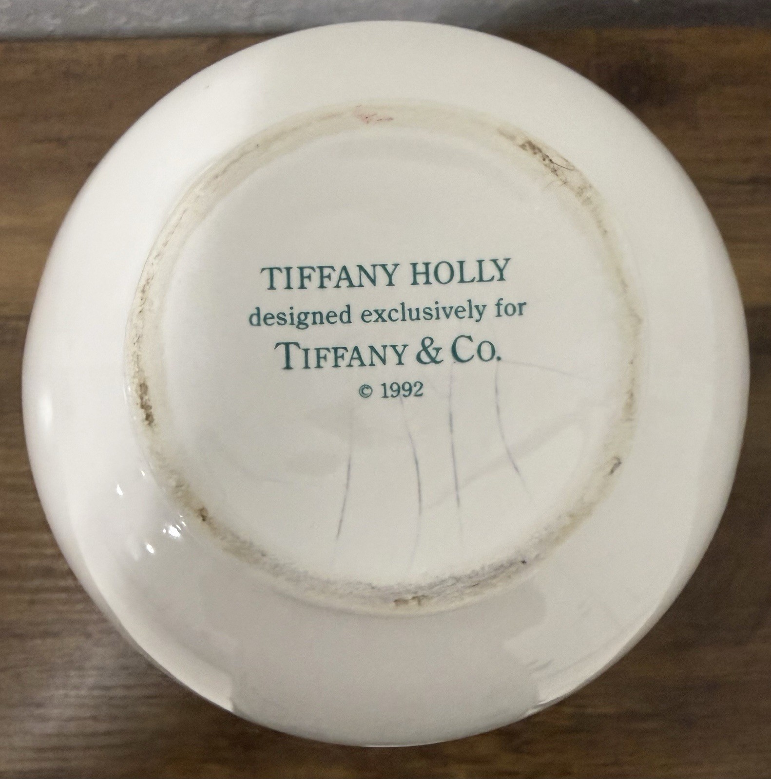 Vintage 1992 Tiffany & Co. “TIFFANY HOLLY” Ceramic Holiday Pitcher