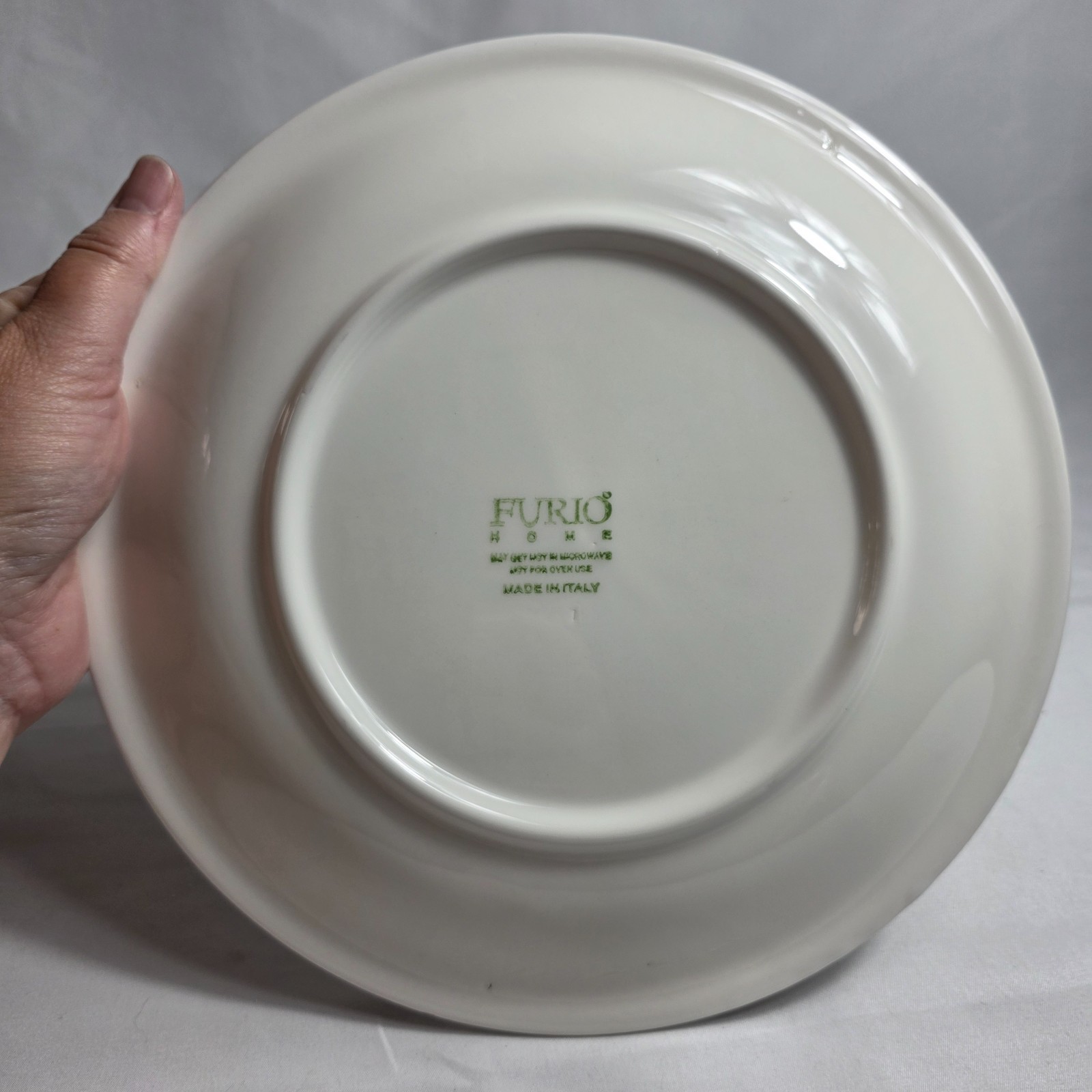ONE Furio Christmas Tree Dinner Plate Green Sponge Tree & Edge Made in Italy