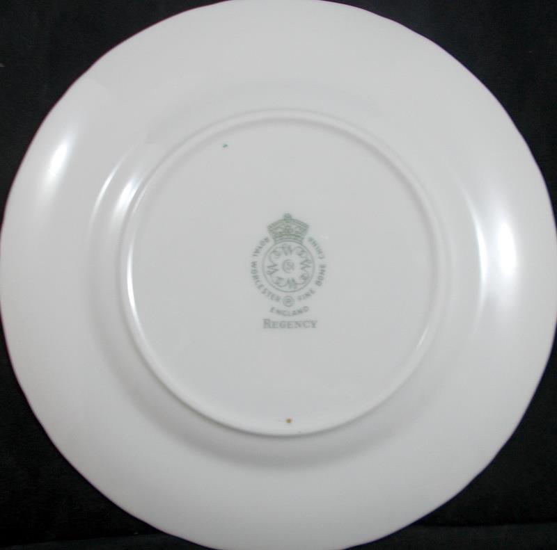 Royal Worcester Regency Green and Gray Set of 2 Bread and Butter Plates Z2730
