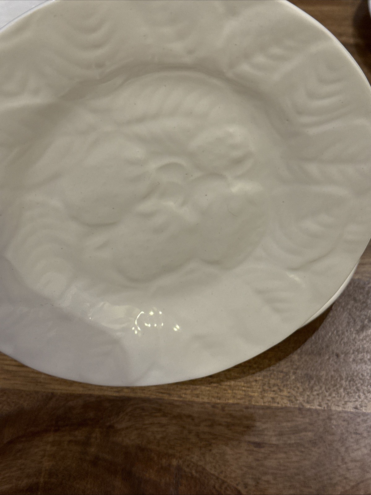 St. Clement Made in France Set of Six Plates Embossed with Fruit VTG 7 7/8″ side