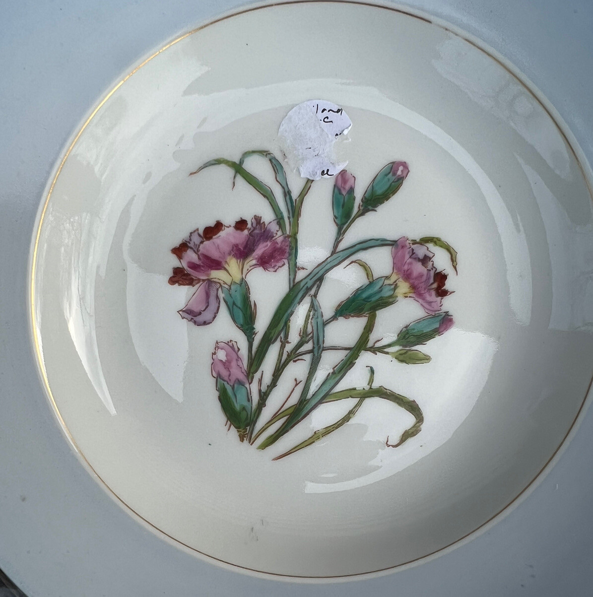 Haviland & Co Set of 4 Soup Bowls Blue Rim Floral Pattern Limoges France