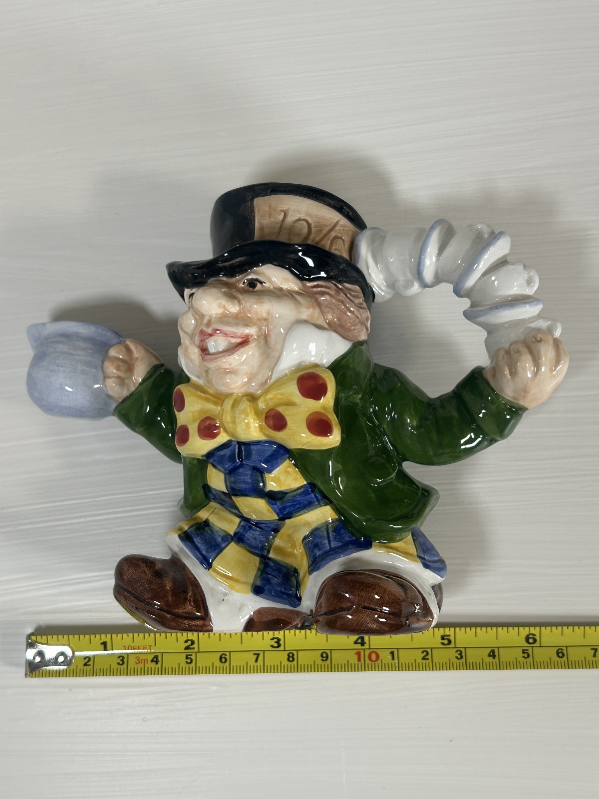 Fitz & Floyd Mad Hatter Creamer Pitcher 1992 Alice in Wonderland Chip